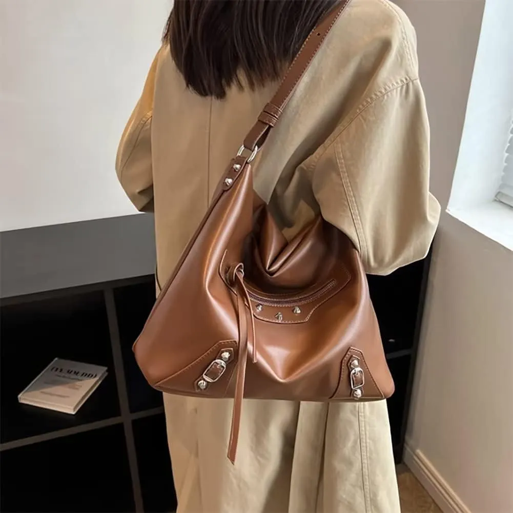 Shoulder Bag for Women Stylish Top Handle Bag Daily Hobo Handbag Minimalist Bucket Work Bag PU Leather Tote Travel Bag