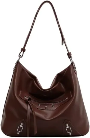 Shoulder Bag for Women Stylish Top Handle Bag Daily Hobo Handbag Minimalist Bucket Work Bag PU Leather Tote Travel Bag