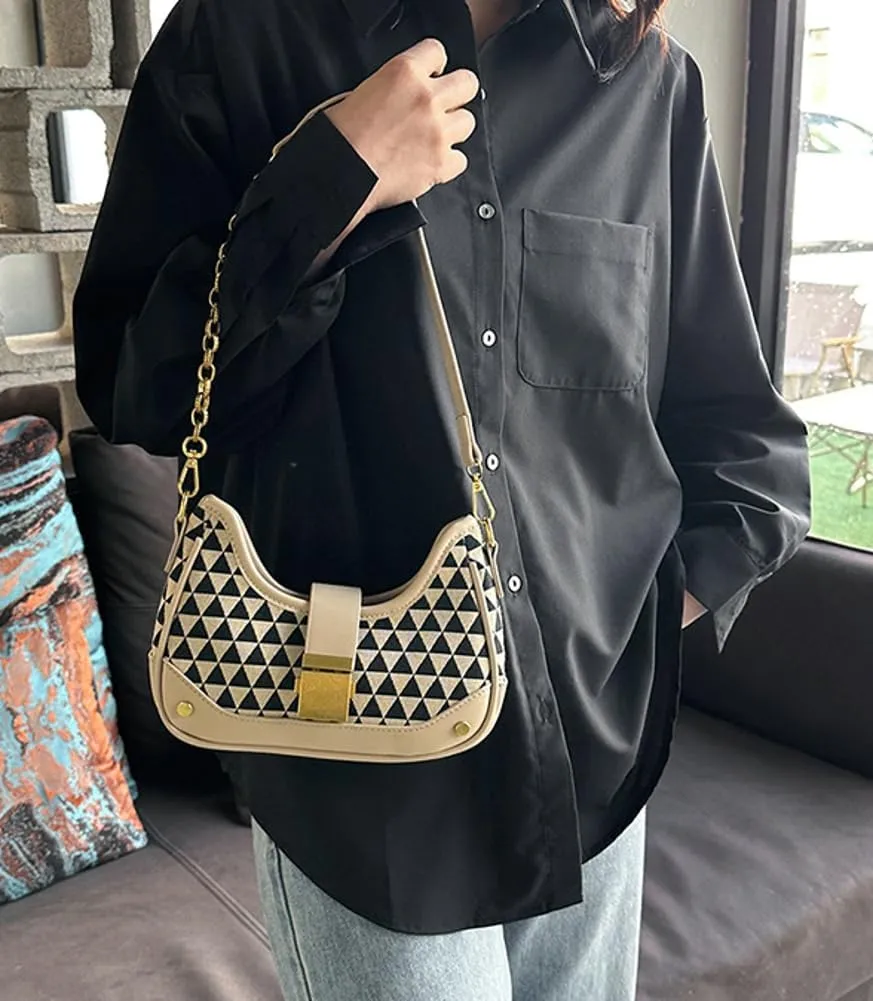 Shoulder Bag Purse for Women Trendy Plaid Hobo Bags Small Crescent Saddle Bags Tote Handbag Crossbody Bag