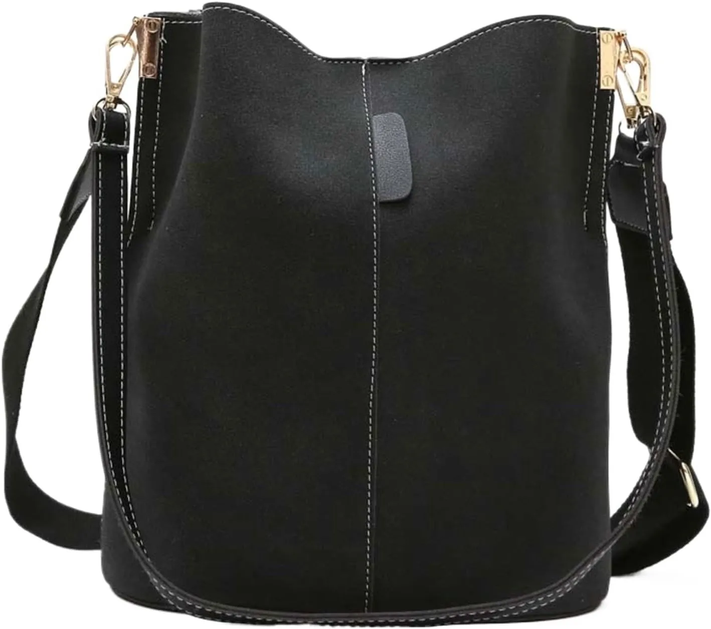 Shoulder Bag Womens Retro Solid Pattern Over The Shoulder Bag - Spacious PU Leather Bucket Handbag for Shopping