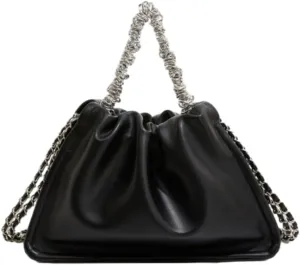 Slouchy Bucket Bags Women 2025 Spring Trendy Hobo Shoulder Bags Large Chain Underarm Crossbody Satchel Tote Handbag