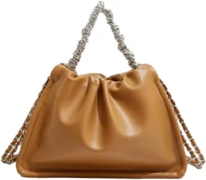 Slouchy Bucket Bags Women 2025 Spring Trendy Hobo Shoulder Bags Large Chain Underarm Crossbody Satchel Tote Handbag