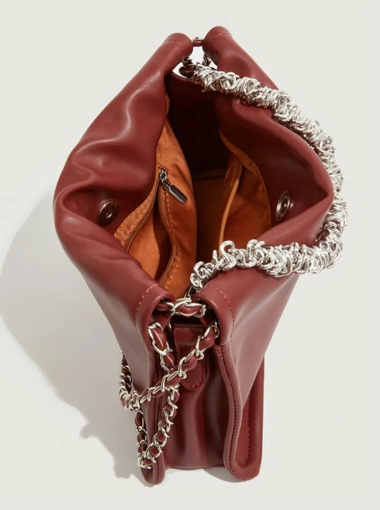 Slouchy Bucket Bags Women 2025 Spring Trendy Hobo Shoulder Bags Large Chain Underarm Crossbody Satchel Tote Handbag