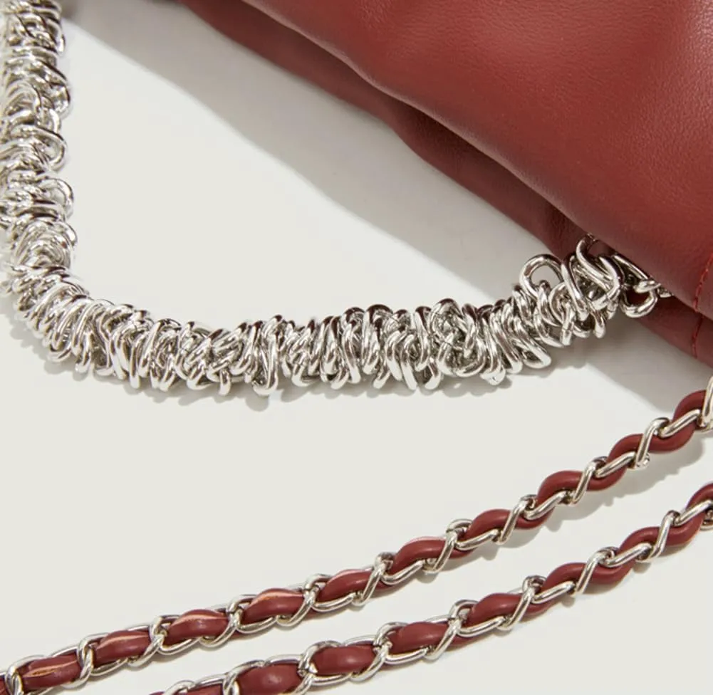 Slouchy Bucket Bags Women 2025 Spring Trendy Hobo Shoulder Bags Large Chain Underarm Crossbody Satchel Tote Handbag