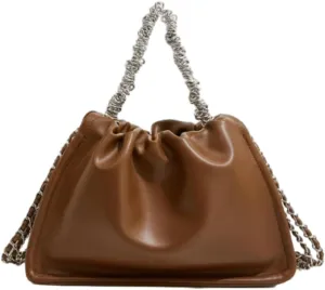 Slouchy Bucket Bags Women 2025 Spring Trendy Hobo Shoulder Bags Large Chain Underarm Crossbody Satchel Tote Handbag