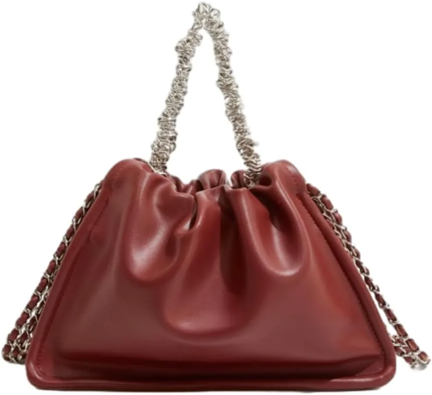 Slouchy Bucket Bags Women 2025 Spring Trendy Hobo Shoulder Bags Large Chain Underarm Crossbody Satchel Tote Handbag