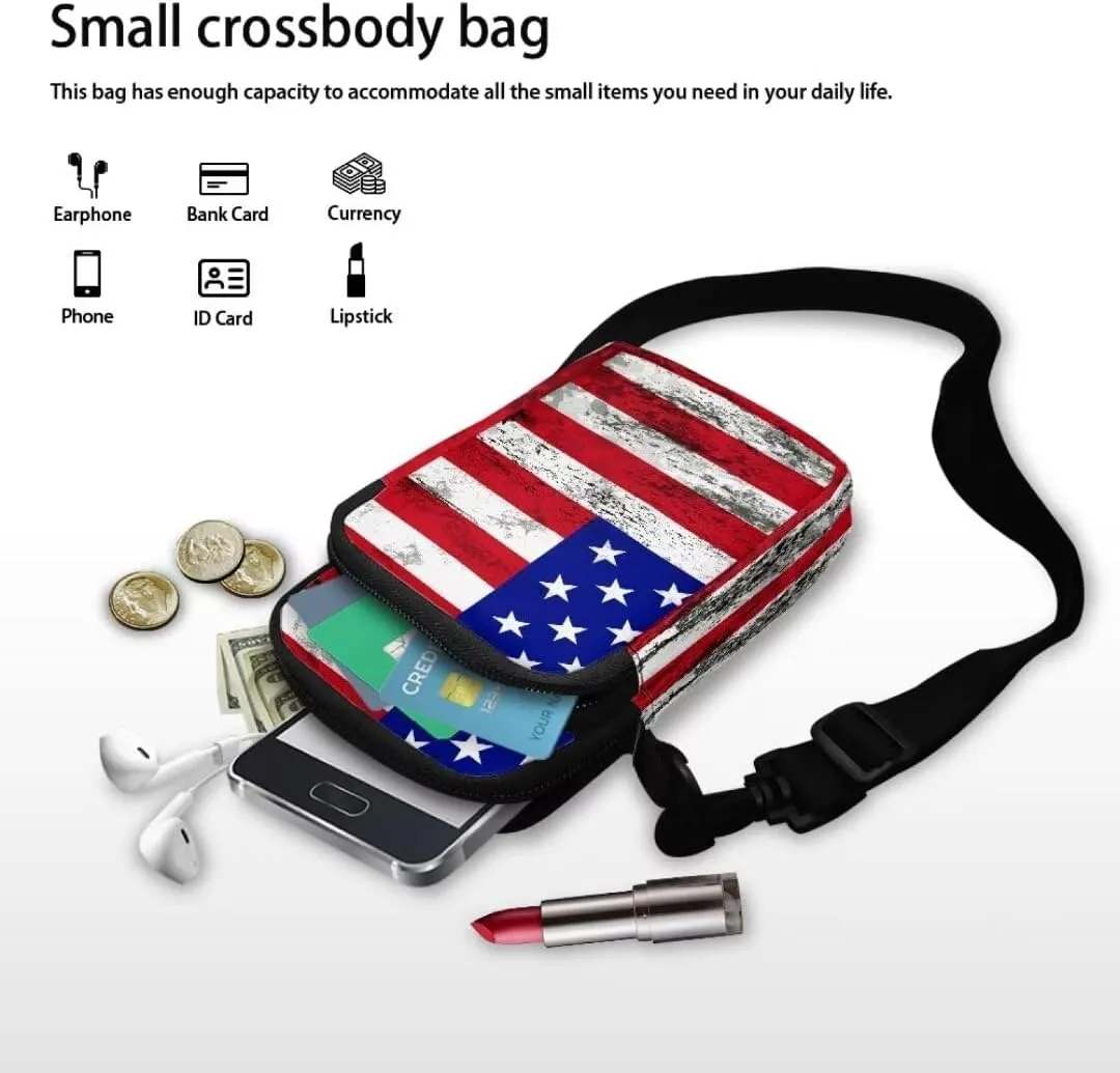 Small Crossbody Cell Phone Purse, Lightweight Mini Messenger Shoulder Handbag Wallet with Adjustable Strap