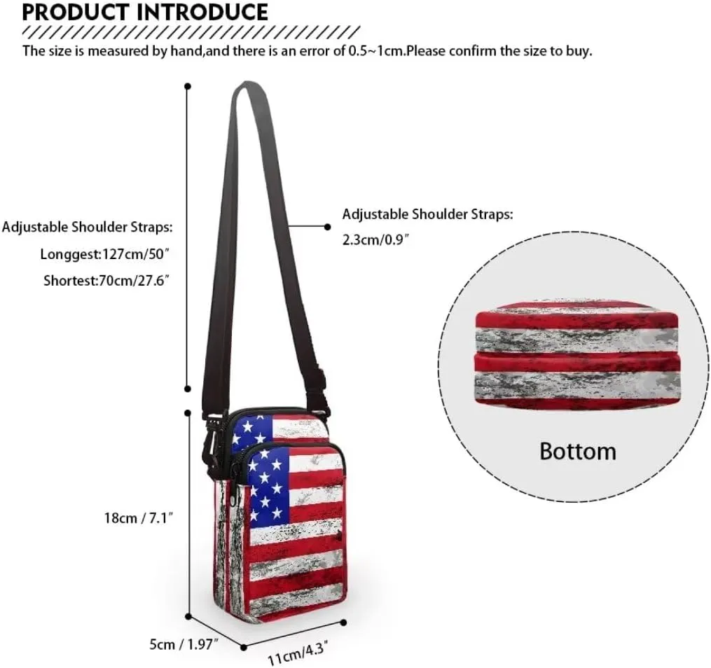 Small Crossbody Cell Phone Purse, Lightweight Mini Messenger Shoulder Handbag Wallet with Adjustable Strap