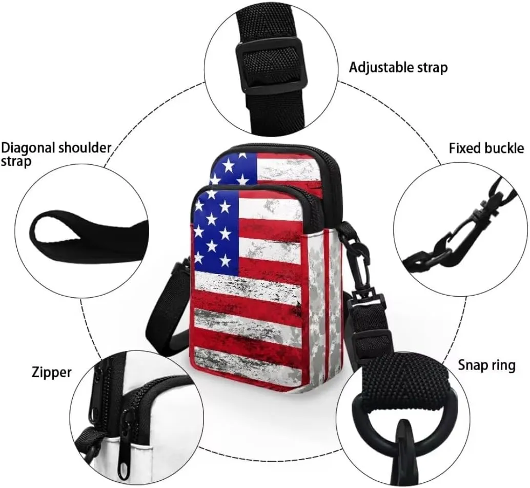 Small Crossbody Cell Phone Purse, Lightweight Mini Messenger Shoulder Handbag Wallet with Adjustable Strap