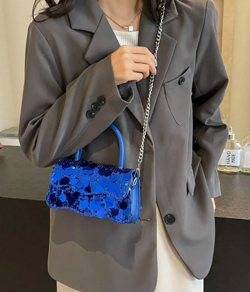 Sparkly Evening Bag Shiny Shoulder Bags Purse for Women Lady Tote Crossbody Bag Chic Hobo Handbag Purse