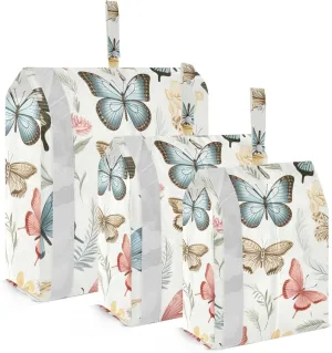SPRIPORT Colorful Butterflies 3 Set Compression Packing Cubes for Travel Lightweight Luggage Organizer Bags for Carry on Suitcase Luggage Cubes for Man Woman Vacation Clothes