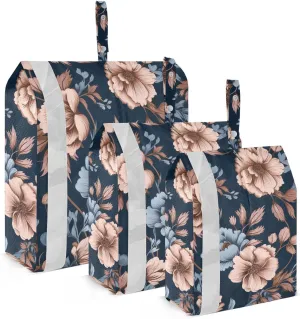 SPRIPORT Floral Flowers 3 Set Compression Packing Cubes for Travel Lightweight Luggage Organizer Bags for Carry on Suitcase Travel Cubes for Man Woman Clothes Vacation