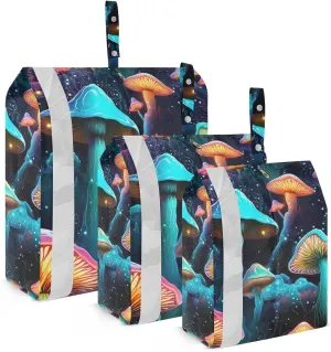 SPRIPORT Mushrooms Colorful 3 Set Compression Packing Cubes for Travel Lightweight Luggage Organizer Bags for Carry on Suitcase Travel Cubes for Man Woman Vacation Clothes