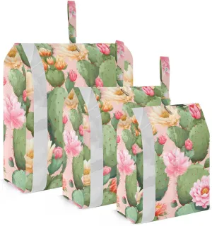 SPRIPORT Succulents Cactus 3 Set Compression Packing Cubes for Travel Lightweight Luggage Organizer Bags for Carry on Suitcase Travel Cubes for Vacation Woman Man Clothes