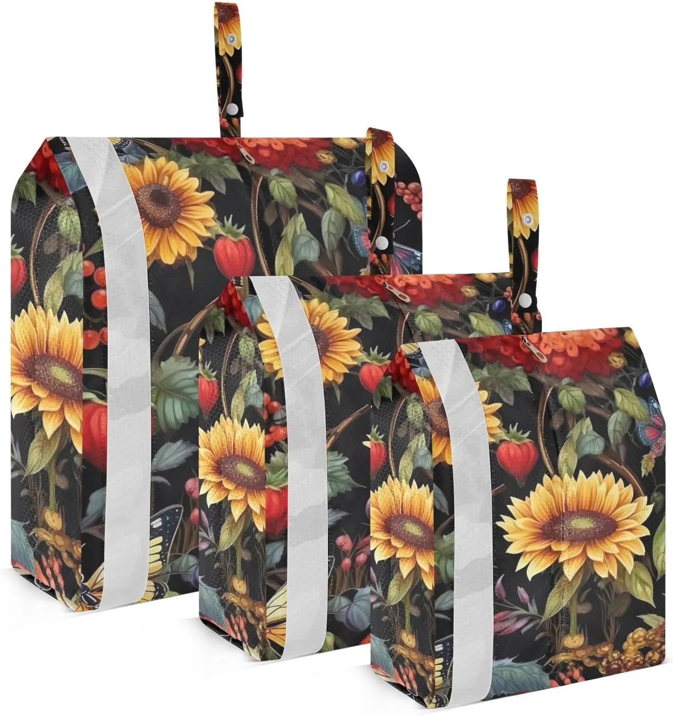 SPRIPORT Sunflower Butterflies 3 Set Compression Packing Cubes for Travel Lightweight Luggage Organizer Bags for Carry on Suitcase Travel Essentials for Man Woman Vacation Clothes