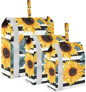 SPRIPORT Sunflowers Strip 3 Set Compression Packing Cubes for Travel Lightweight Luggage Organizer Bags for Carry on Suitcase Travel Cubes for Woman Man Clothes Vacation