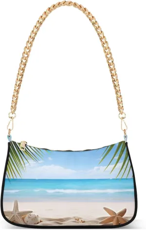 Starfish Palm Tree Woman Tote Bag Purse, Trendy Bags for Women
