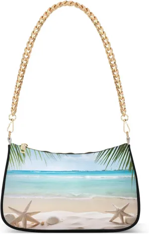 Starfish Palm Tree Woman Tote Bag Purse, Trendy Bags for Women