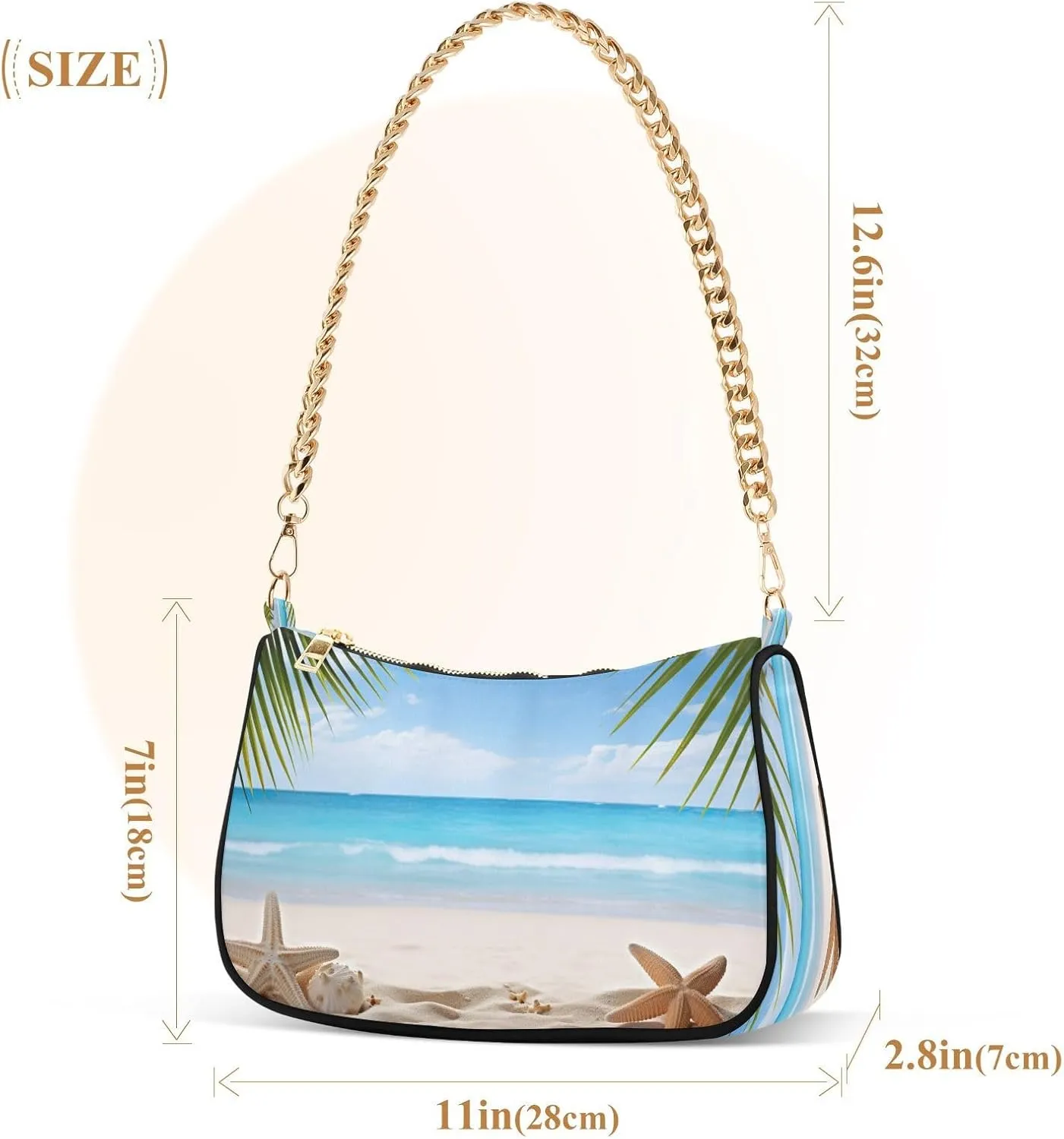 Starfish Palm Tree Woman Tote Bag Purse, Trendy Bags for Women