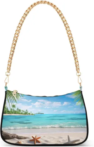 Starfish Palm Tree Woman Tote Bag Purse, Trendy Bags for Women