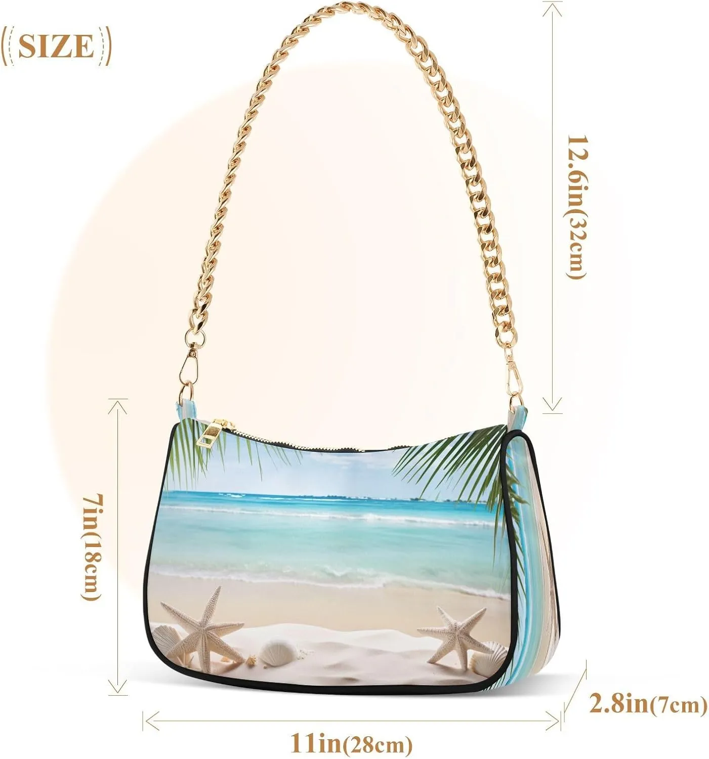 Starfish Palm Tree Woman Tote Bag Purse, Trendy Bags for Women