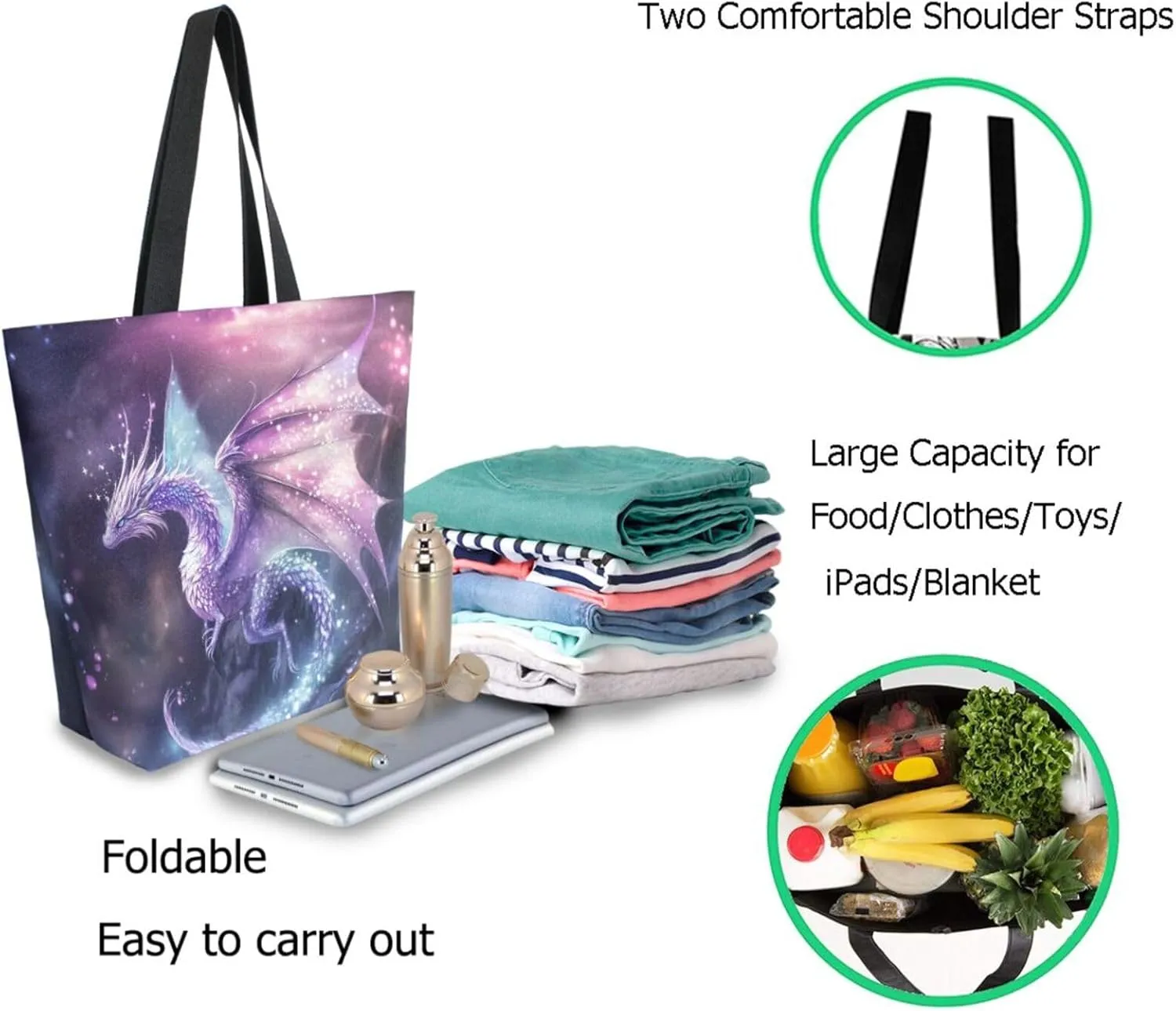 Stylish Cute Pattern Extra Large Shoulder Tote Bag for Beach Travel Weekender Gym Grocery Shopping