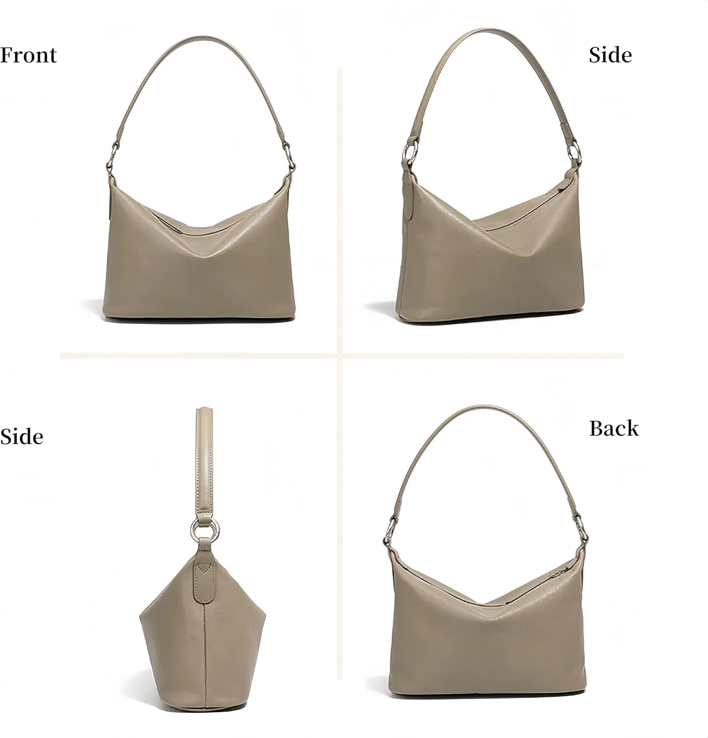 Stylish Soft Leather Shoulder Bags for Women - Lightweight Hobo Crossbody Handbag with 2 Straps for Everyday Use