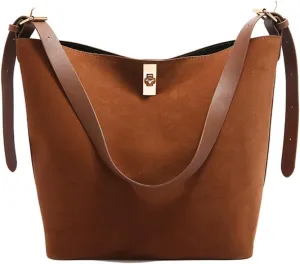Stylish Women's Casual Handbag Bucket Shoulder Purse PU Leather Underarm Purses Crossbody Bags for Various Occasion