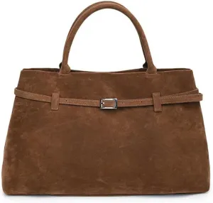 Suede Tote Bag for Women, Womens Purse Slouchy Hobo Handbag Brown Retro Top Handle Bag, Fashion Shoulder Satchel Work Bags