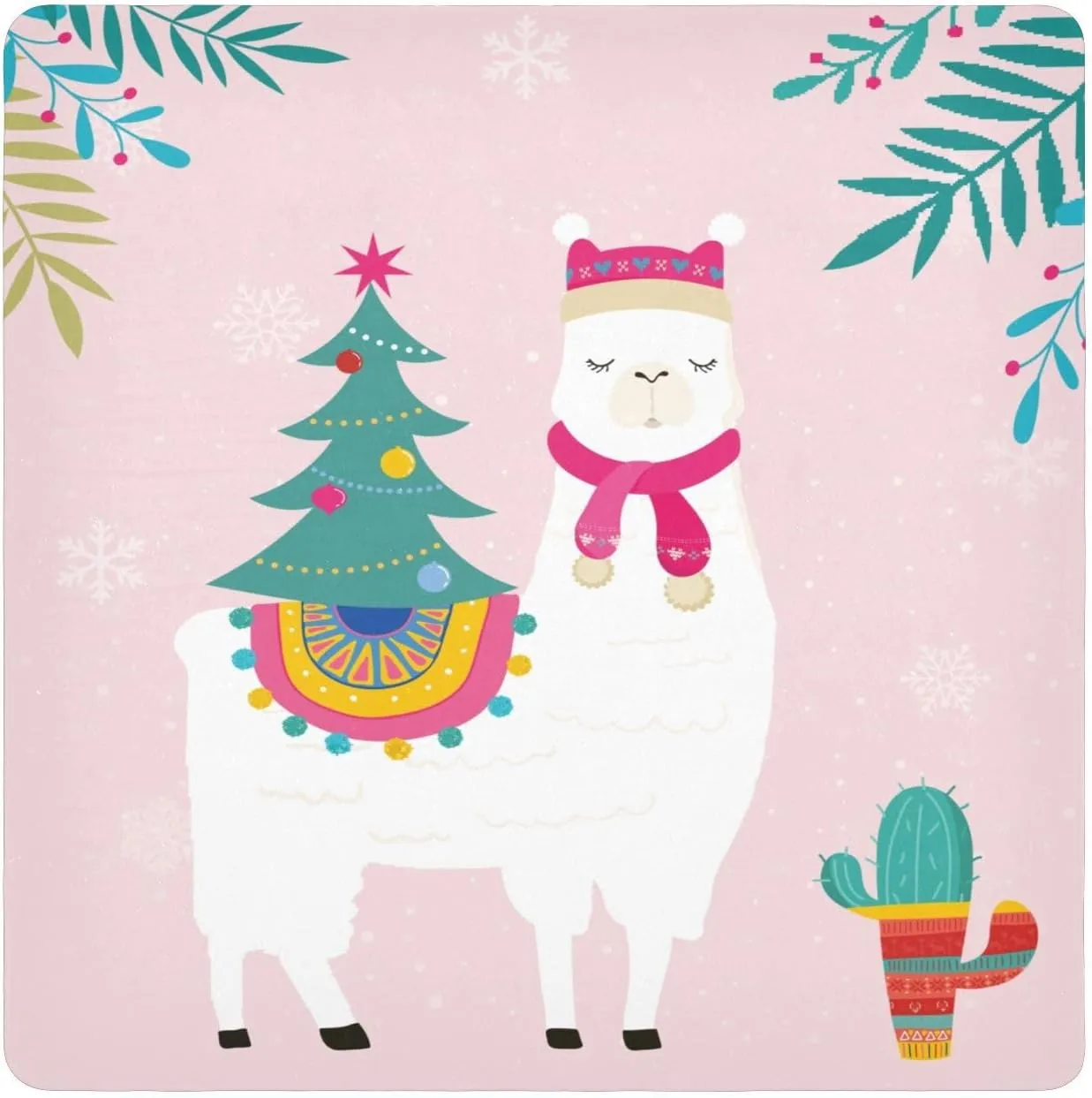 susiyo Christmas Tree Llama Alpaca Protective Wrap Anti-scratch Lens Camera Wrap Lens Protector Magic Self-Adhesive Cloth Wrapper Portable Cosmetic Bag Travel Organizer for Camera DSLR Laptop Accessor