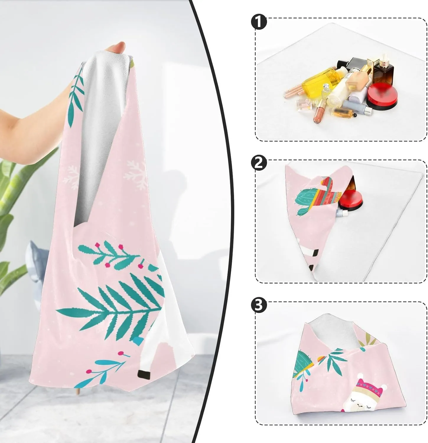 susiyo Christmas Tree Llama Alpaca Protective Wrap Anti-scratch Lens Camera Wrap Lens Protector Magic Self-Adhesive Cloth Wrapper Portable Cosmetic Bag Travel Organizer for Camera DSLR Laptop Accessor