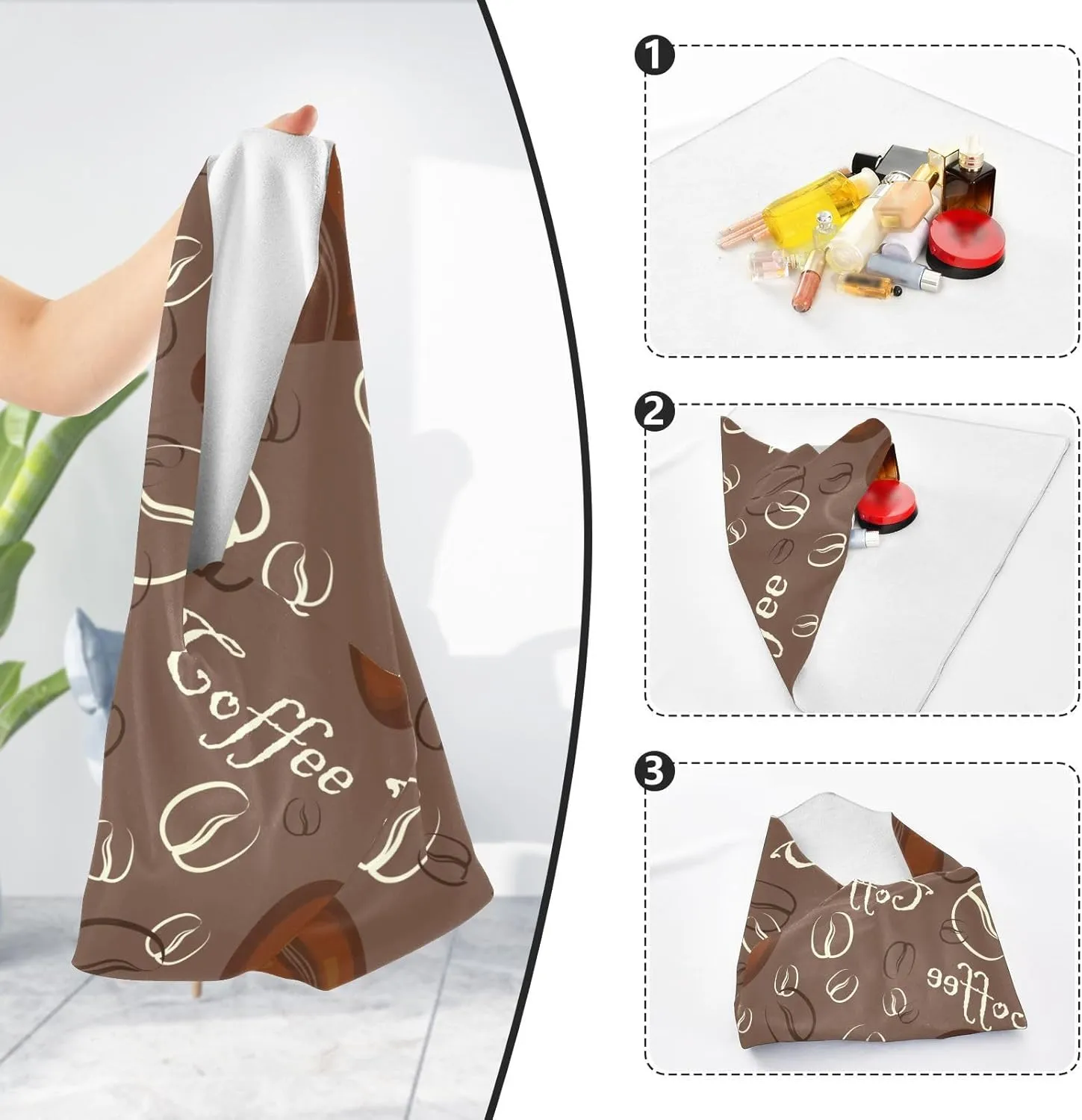 susiyo Coffee Beans Protective Wrap Anti-scratch Lens Camera Wrap Lens Protector Magic Self-Adhesive Cloth Wrapper Portable Cosmetic Bag Travel Organizer for Camera DSLR Laptop Accessories