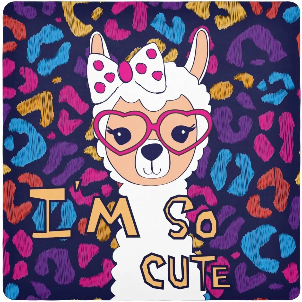 susiyo Cute Llama Alpaca Leopard Protective Wrap Anti-scratch Lens Camera Wrap Lens Protector Magic Self-Adhesive Cloth Wrapper Portable Cosmetic Bag Travel Organizer for Camera DSLR Laptop Accessorie