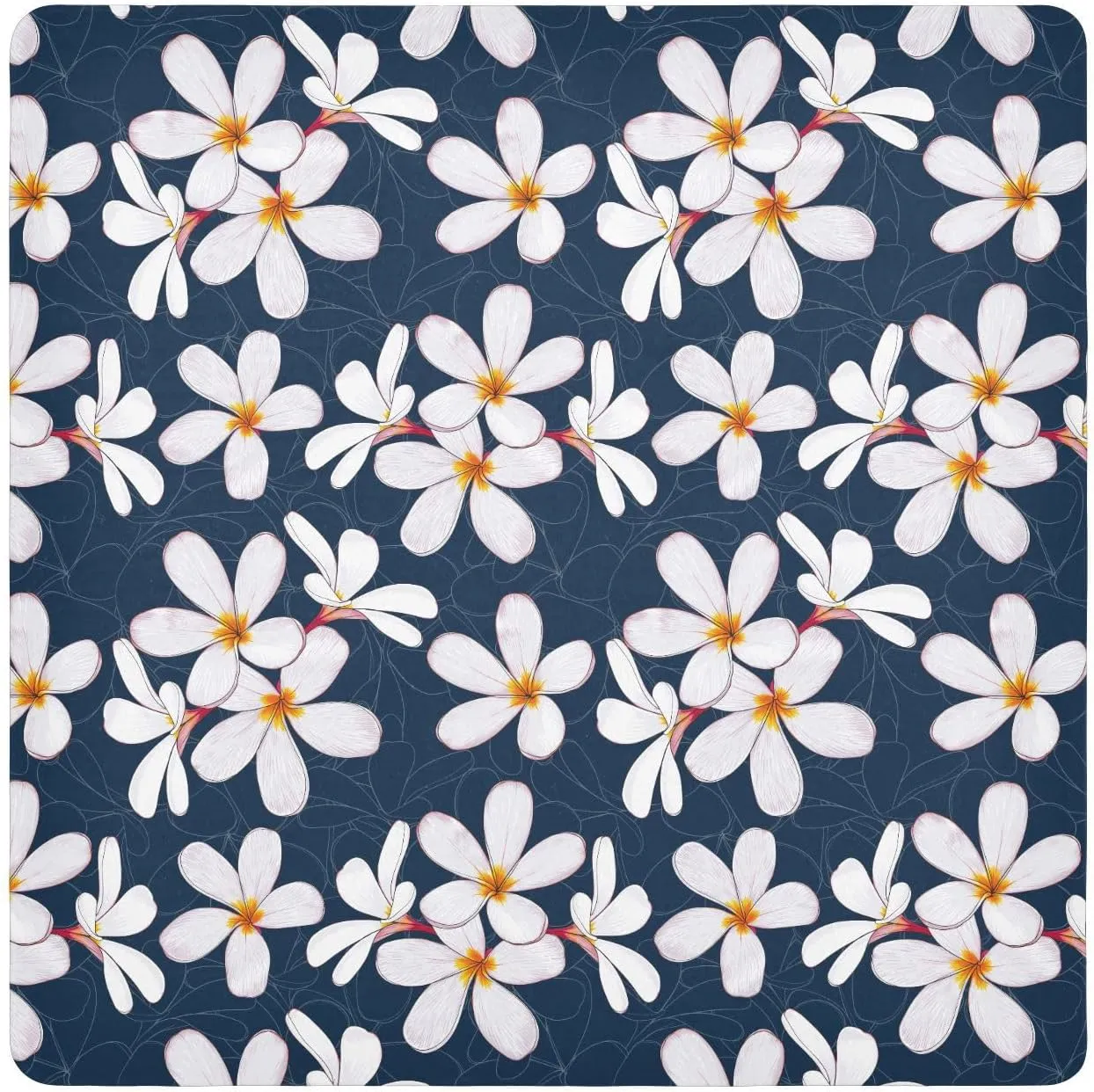 susiyo Frangipani Flowers Dark Blue Protective Wrap Anti-scratch Lens Camera Wrap Lens Protector Magic Self-Adhesive Cloth Wrapper Portable Cosmetic Bag Travel Organizer for Camera DSLR Laptop Accesso