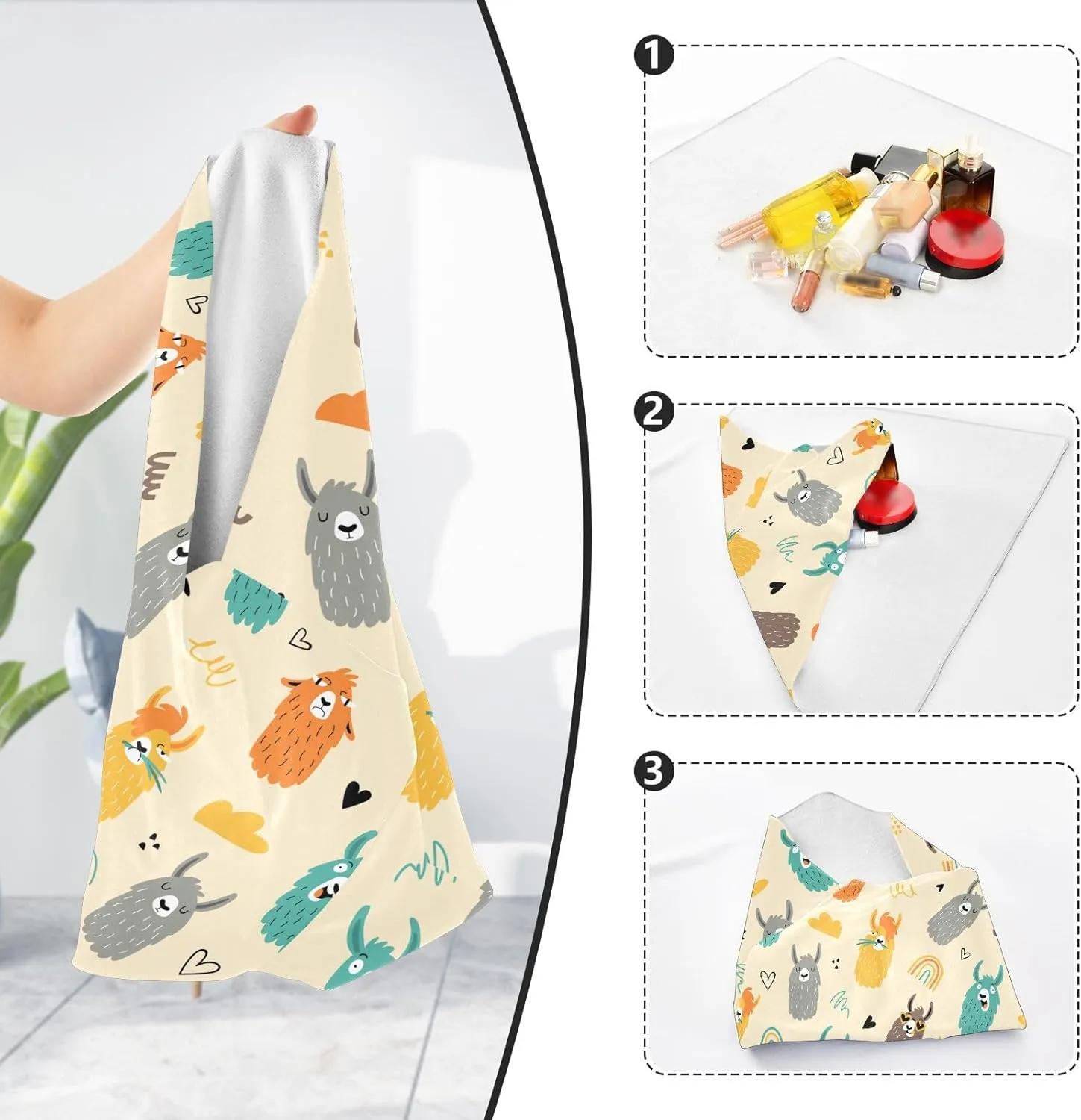 susiyo Funny Llamas Alpacas Protective Wrap Anti-scratch Lens Camera Wrap Lens Protector Magic Self-Adhesive Cloth Wrapper Portable Cosmetic Bag Travel Organizer for Camera DSLR Laptop Accessories