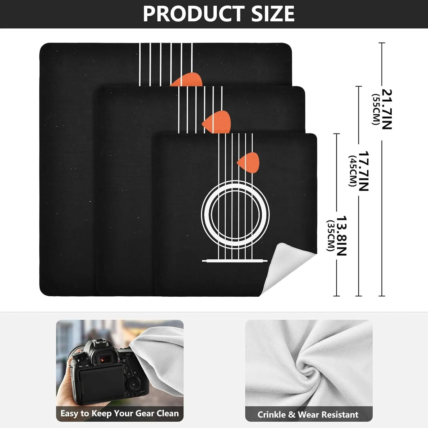 susiyo Guitar String Protective Wrap Anti-scratch Lens Camera Wrap Lens Protector Magic Self-Adhesive Cloth Wrapper Portable Cosmetic Bag Travel Organizer for Camera DSLR Laptop Accessories