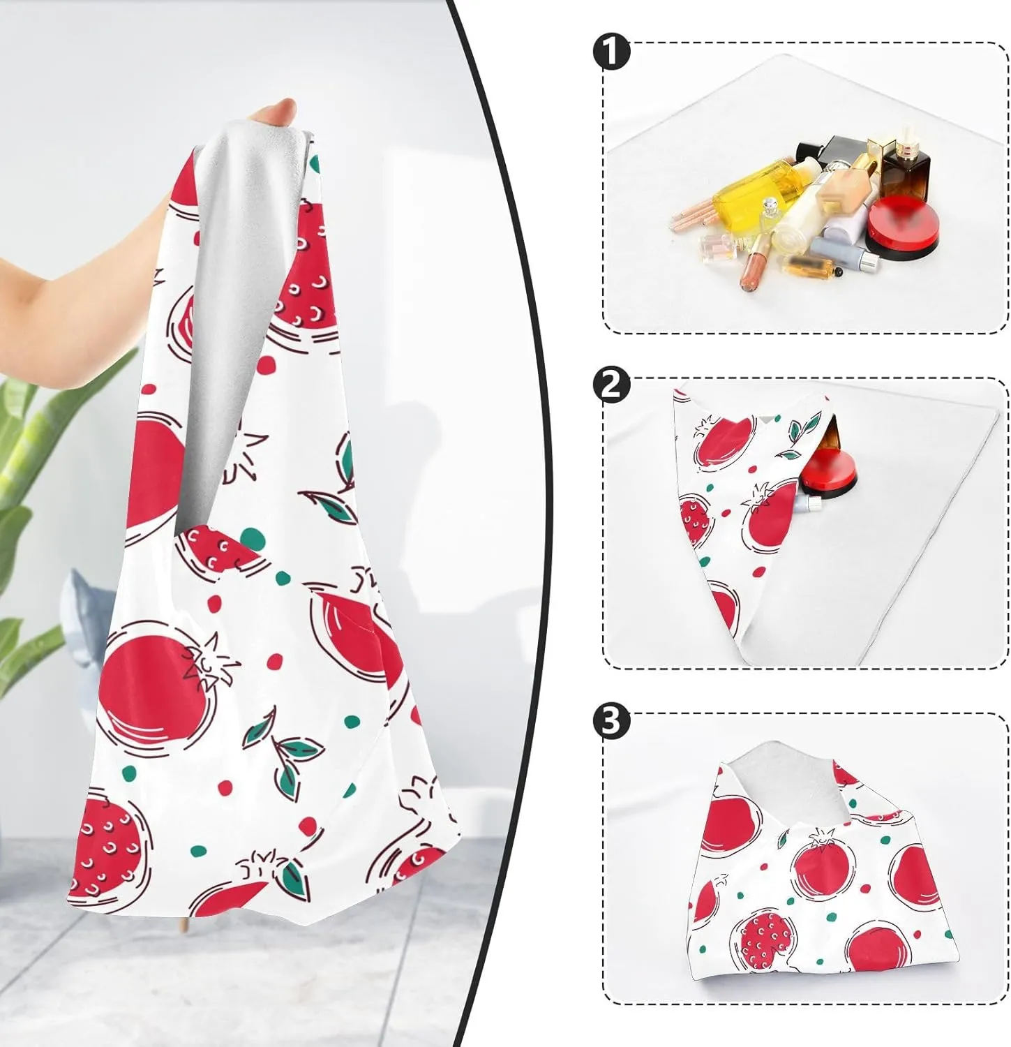 susiyo Pomegranate Fruits Protective Wrap Anti-scratch Lens Camera Wrap Lens Protector Magic Self-Adhesive Cloth Wrapper Portable Cosmetic Bag Travel Organizer for Camera DSLR Laptop Accessories