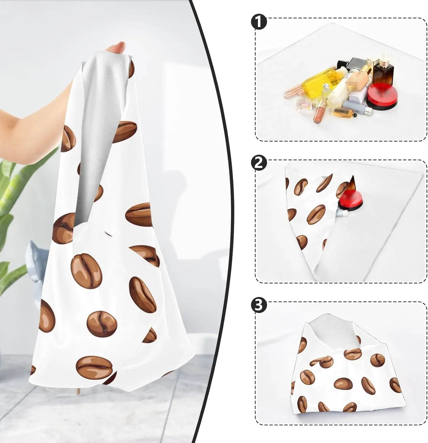 susiyo Roasted Coffee Beans Protective Wrap Anti-scratch Lens Camera Wrap Lens Protector Magic Self-Adhesive Cloth Wrapper Portable Cosmetic Bag Travel Organizer for Camera DSLR Laptop Accessories