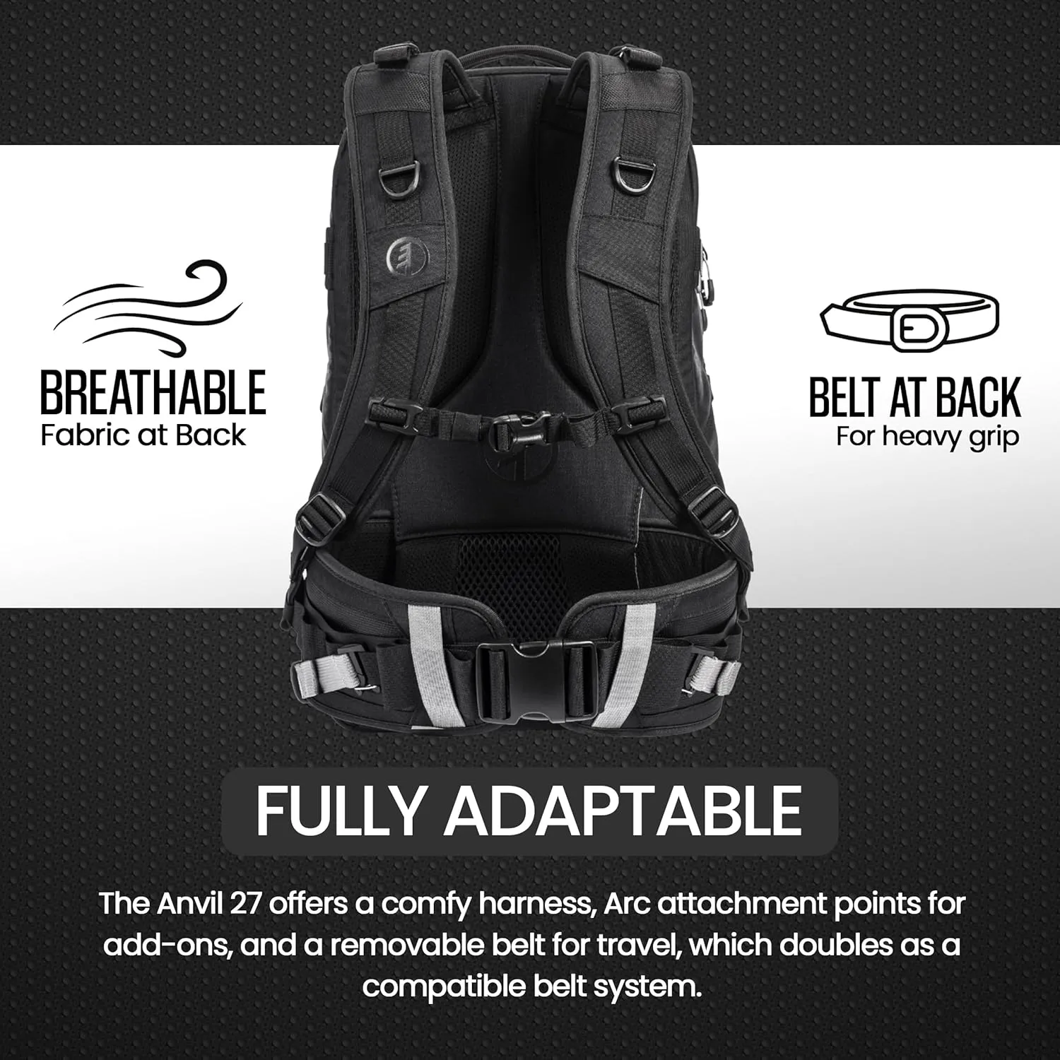 Tamrac Anvil 27 Camera Backpack for Photographers, DSLR Camera Bag with Laptop Compartment, Professional Photography Backpack, Camera Bag with Tripod Holder, Camera Carrying Case, Black