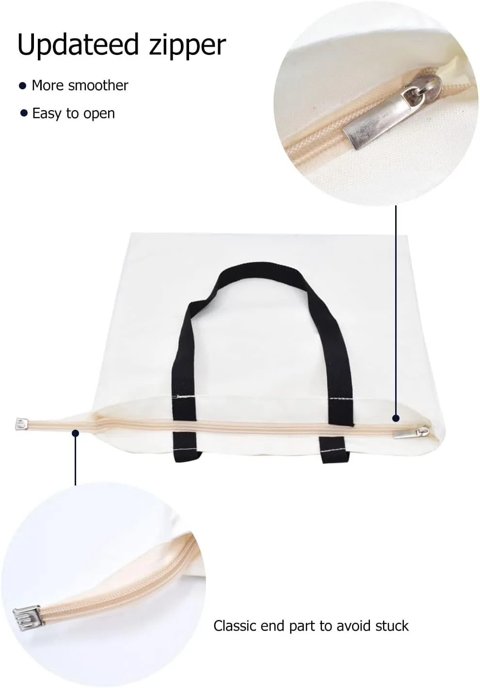 TeeYee Canvas Tote Shopping Bag Lightweight Beach Bag with Handles Reusable Grocery Bags Suitable for DIY Gift Activity