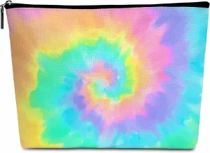 Tie Dye Rainbow Boho Makeup Bag, Bohemian Travel Cosmetic Bag Toiletry Bag, Waterproof Zipper Pouch for Women Sister Friends Girls Ladies-B20
