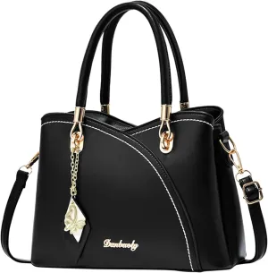 Tote Bag and Wallet Shoulder Women Handbag Large Capacity Plaid Contrast Color Middle One Shoulder Messenger Bag