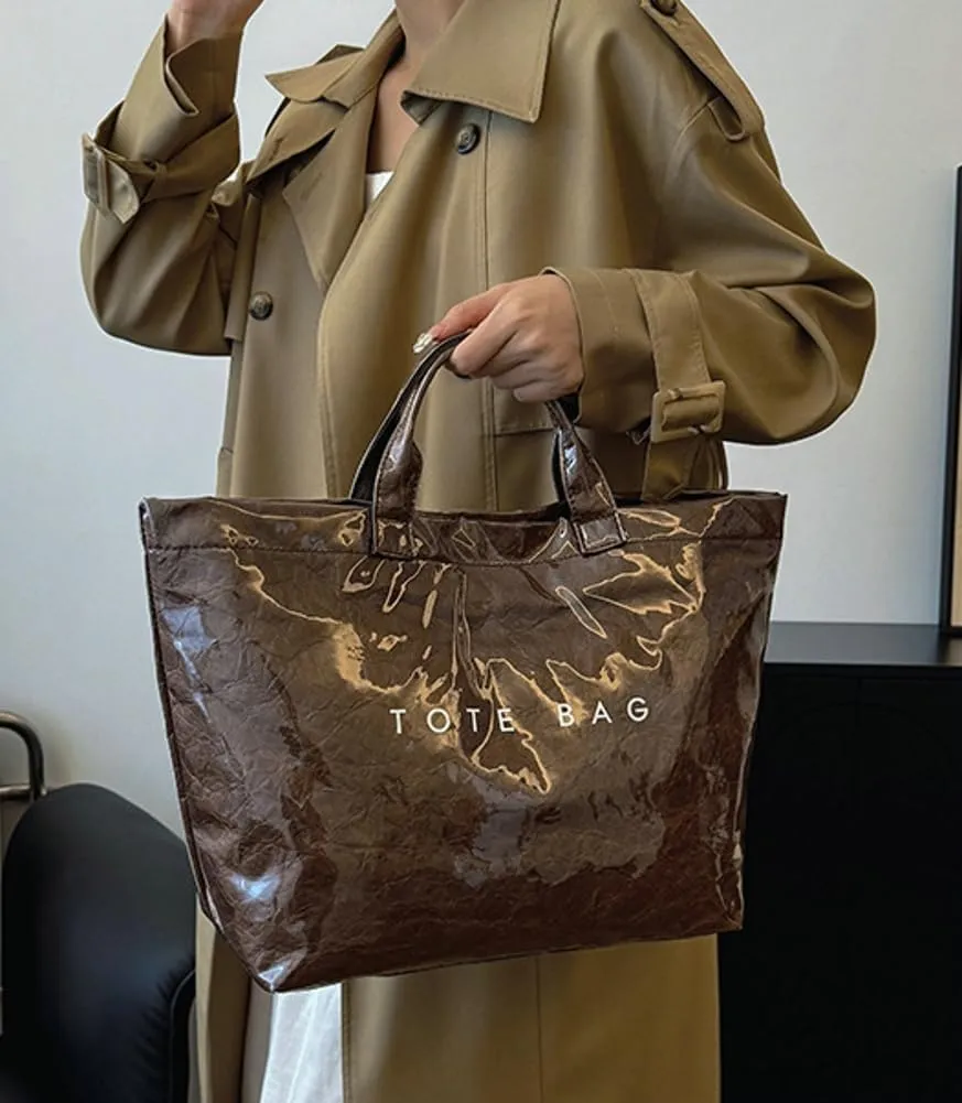 Tote Bag for Women Shoulder Bags Large Satchel and Purse Stylish Kraft Paper Handbag Dating Work Shopping