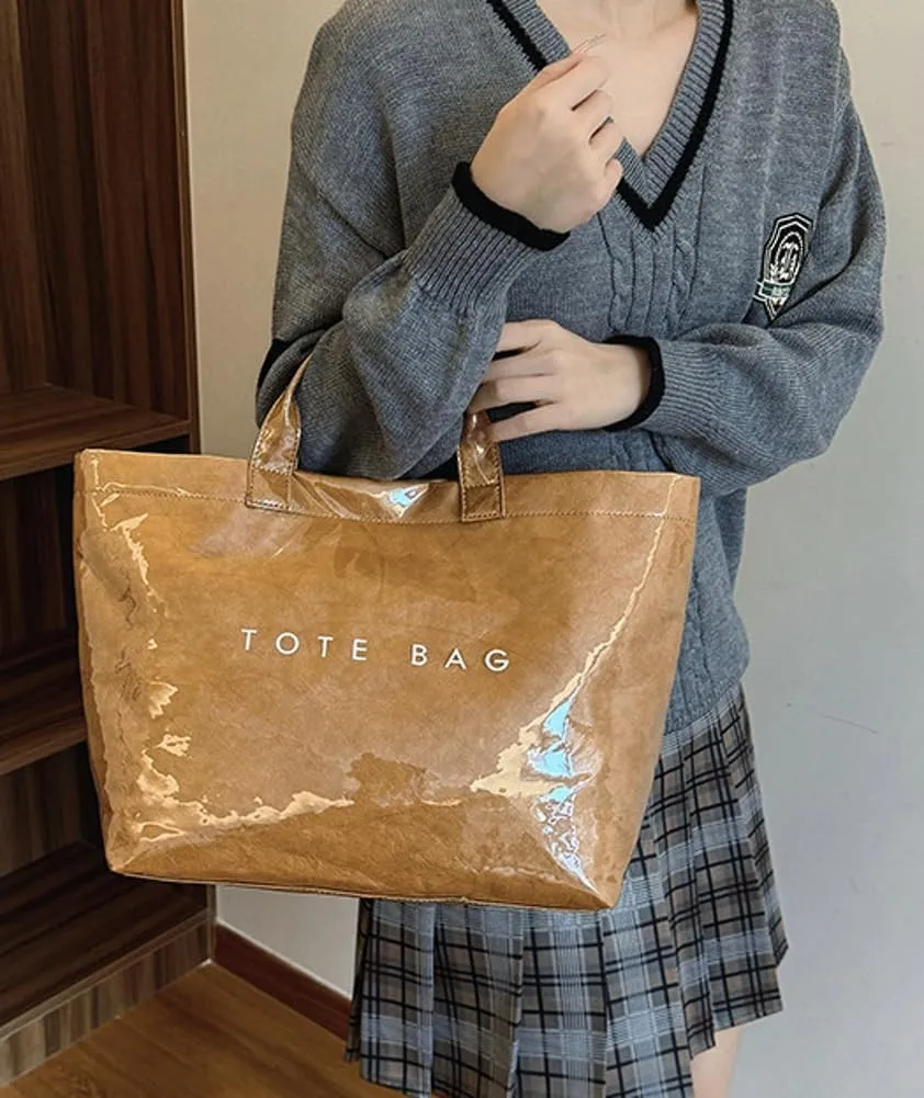 Tote Bag for Women Shoulder Bags Large Satchel and Purse Stylish Kraft Paper Handbag Dating Work Shopping