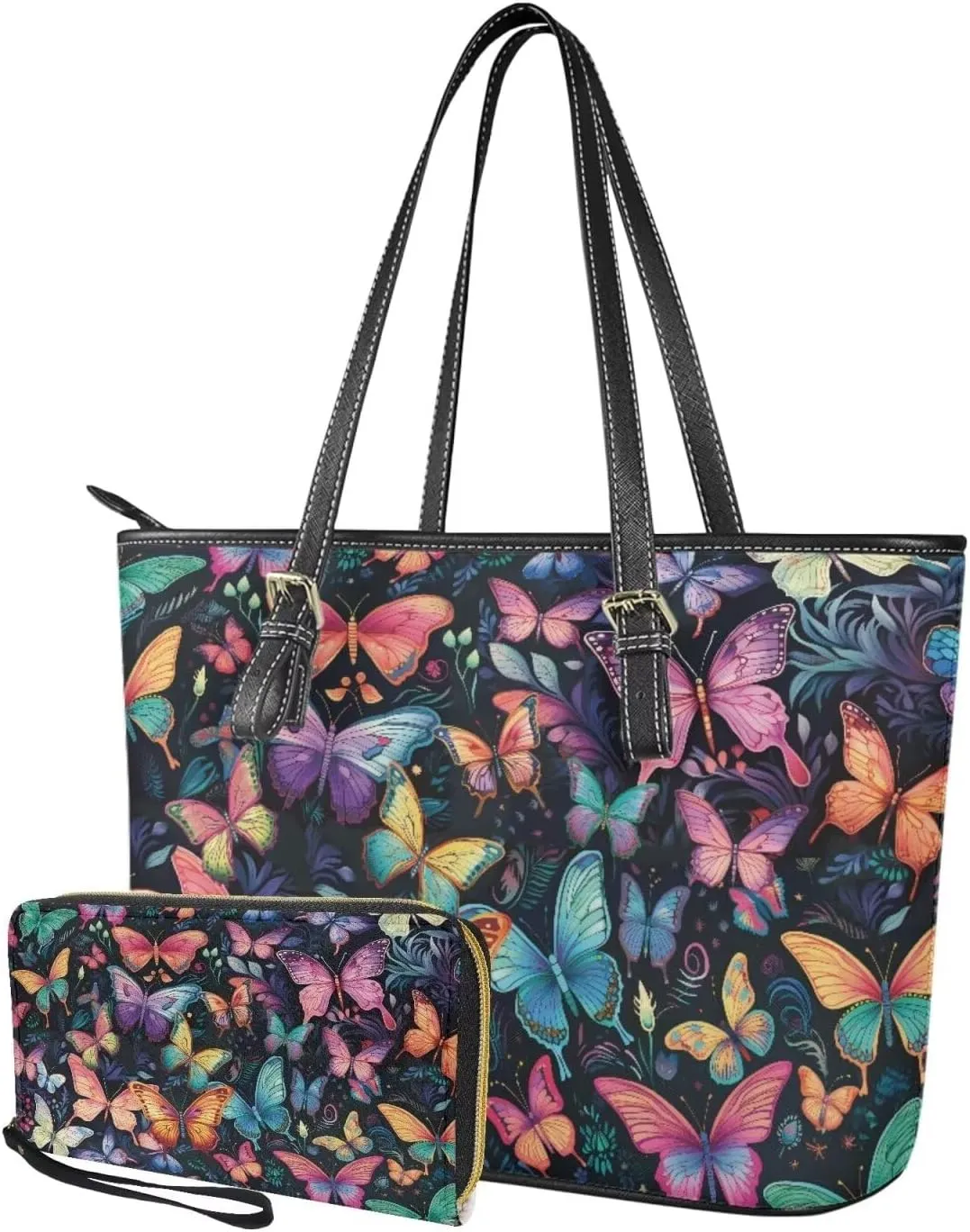 Tote Bag with Wallet for Women Fashion Lady Handbag with Strap Spacious Work-Ready Laptop Bag