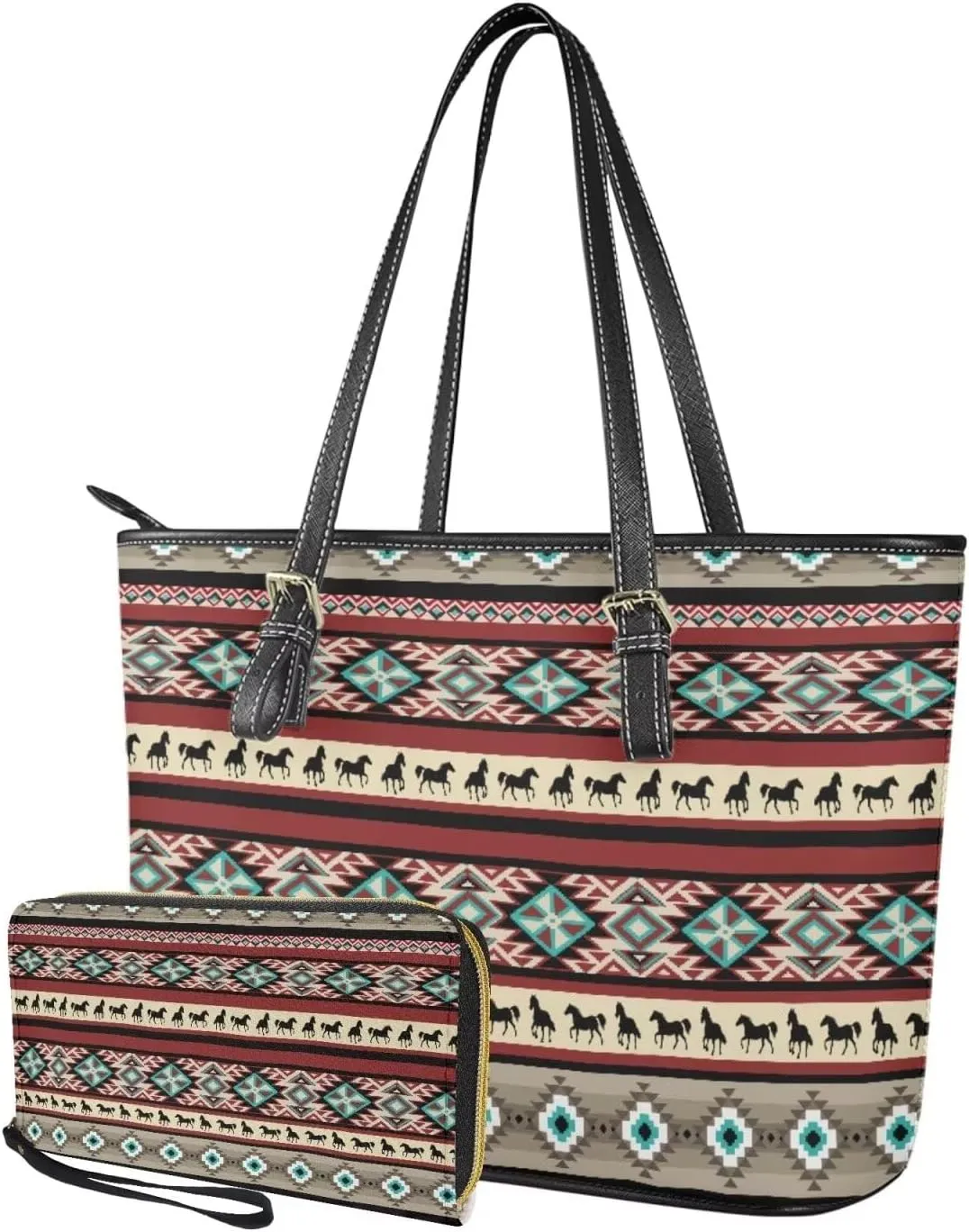Tote Bag with Wallet for Women Fashion Lady Handbag with Strap Spacious Work-Ready Laptop Bag