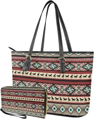 Tote Bag with Wallet for Women Fashion Lady Handbag with Strap Spacious Work-Ready Laptop Bag