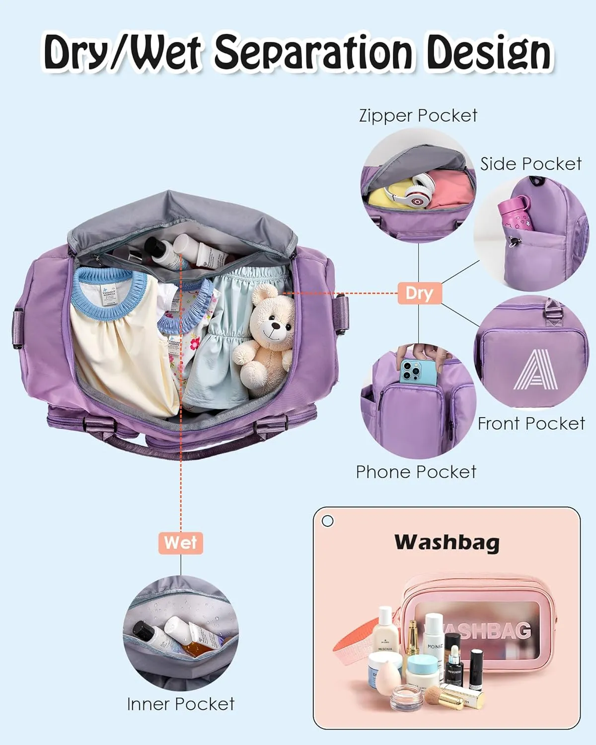 Travel Bag for Girls, Kids Travel Duffel Bag,Appreciation Gifts, Personalized Weekender Bag, Daughter Gifts from women, Friends Teacher Girls Gifts