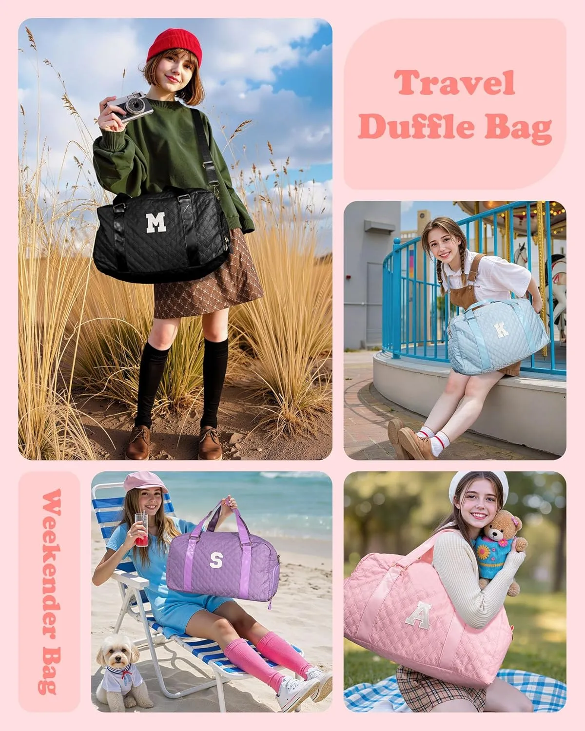 Travel Duffle Bag for Women, Graduation Gifts Girls, Personalized Weekender Overnight bag, Girls Women Teacher Mom Gift