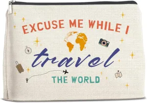 Travel Gifts for Women Makeup Bag, Vacation Birthday Gifts for Travel Lovers Sister Bestie Travelers, Cosmetic Organizer Toiletry Bag